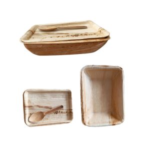 areca leaf lunch box set, 7"×5"