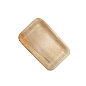 square areca leaf tray, 9"×6"