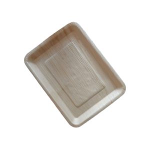 square areca leaf tray, 12"×9"